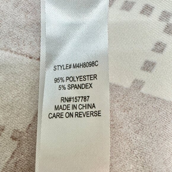 Inner Circle Blouse Womens XL Brown Argyle Print Soft Stretchy Long Sleeves - Picture 10 of 12